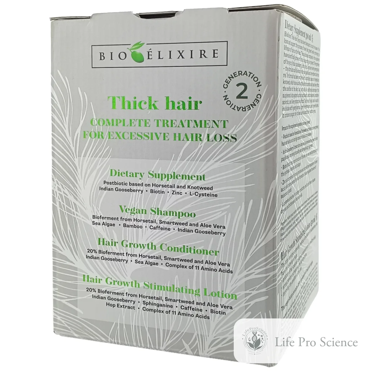 Bioelixire Hair Growth Set: food supplement 300ml, shampoo 300ml, conditioner 300ml and lotion 150ml
