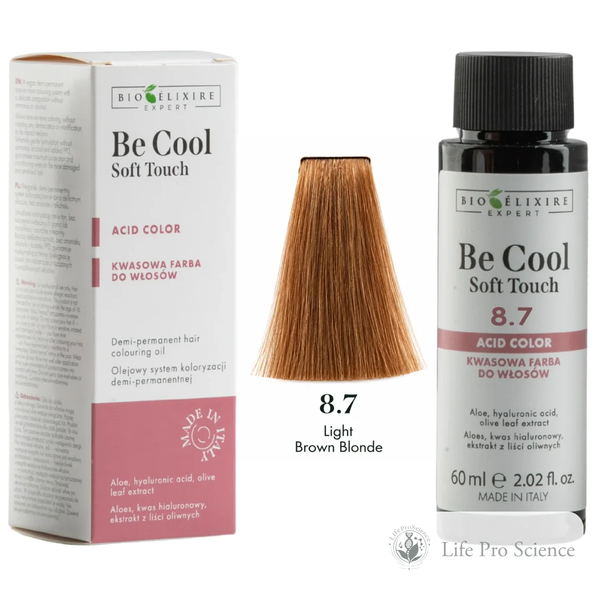 Bioelixire Expert Be Cool Soft Touch Semi-Permanent Hair Color 8.7 Brown Light Blonde, 60ml
