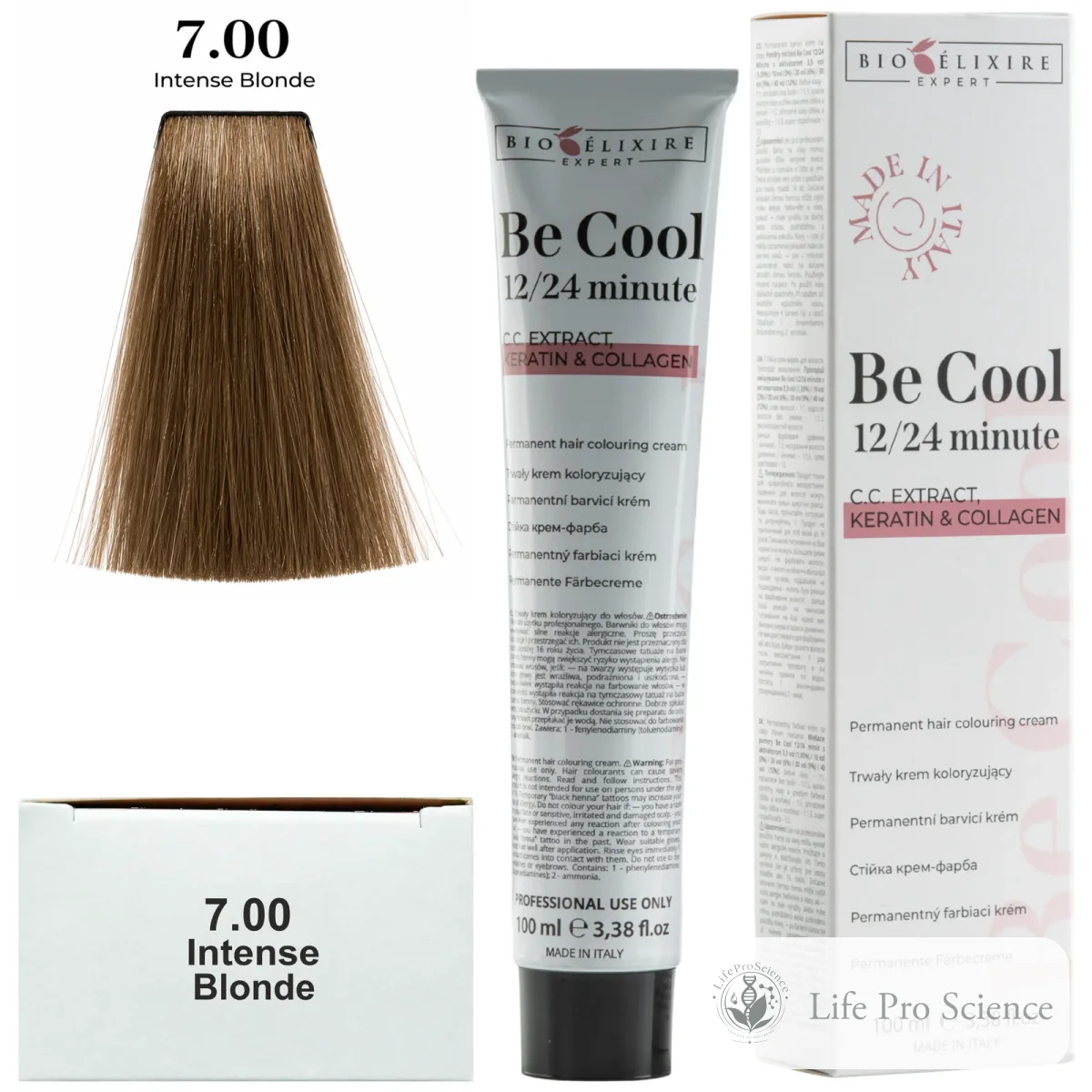 Bioelixire Expert Be Cool Permanent Hair Color 7.00 Intense Natural Blonde, 100ml