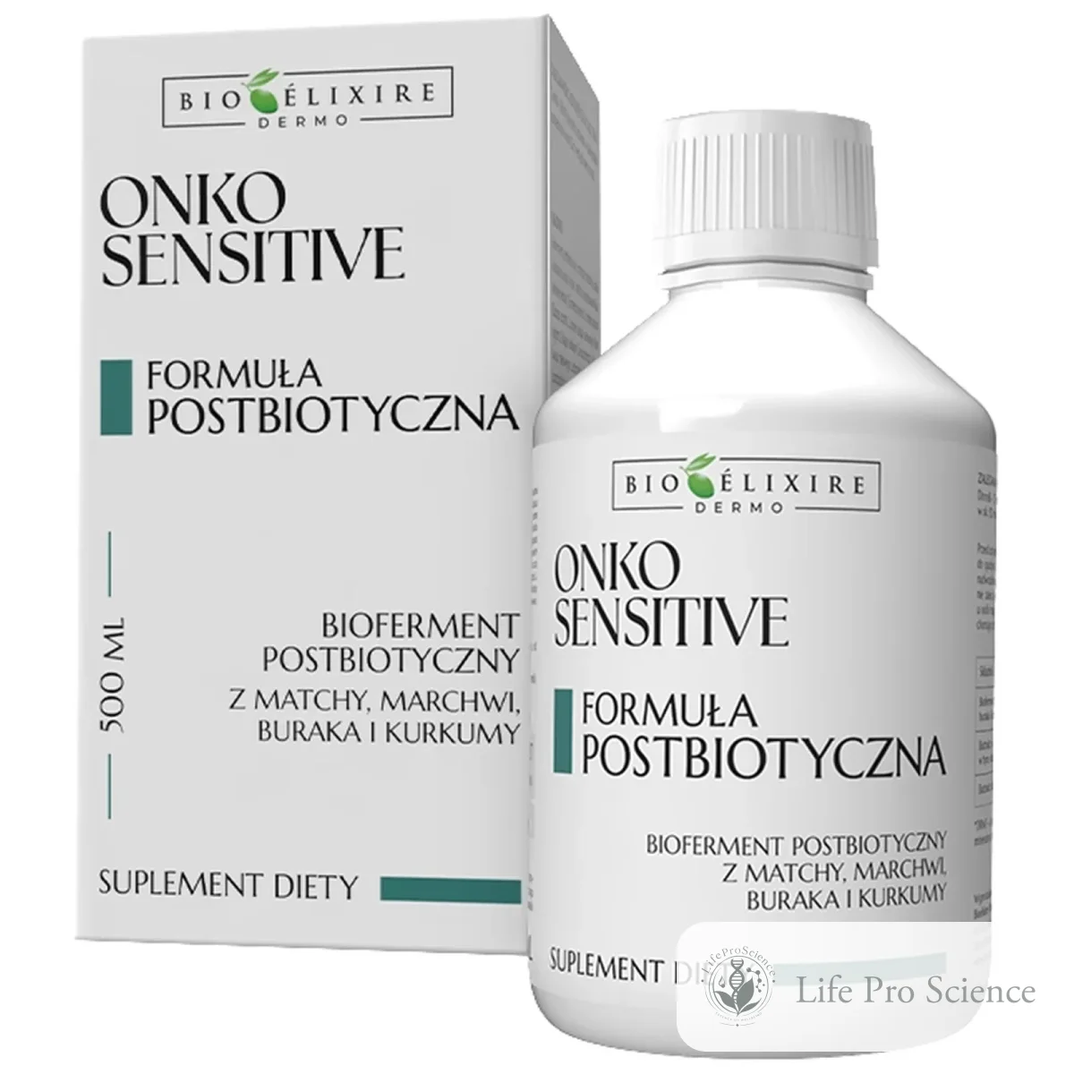 Onko Sensitive Food Supplement with matcha, collagen and postbiotic bioferment, 500ml