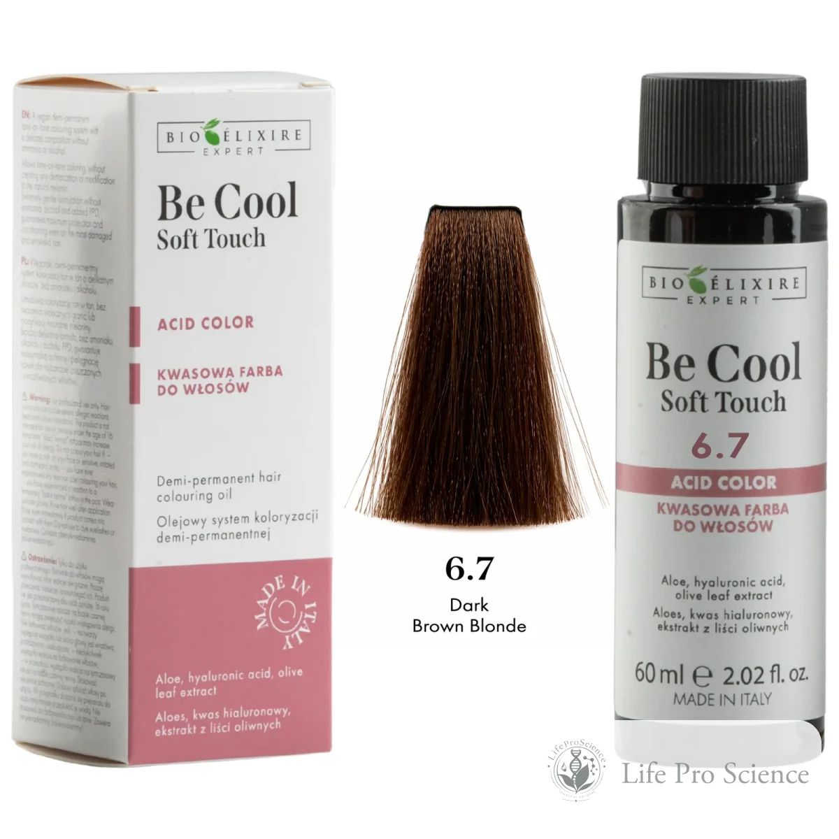 Bioelixire Expert Be Cool Soft Touch Semi-Permanent Hair Color 6.7 Brown Dark Blonde, 60ml