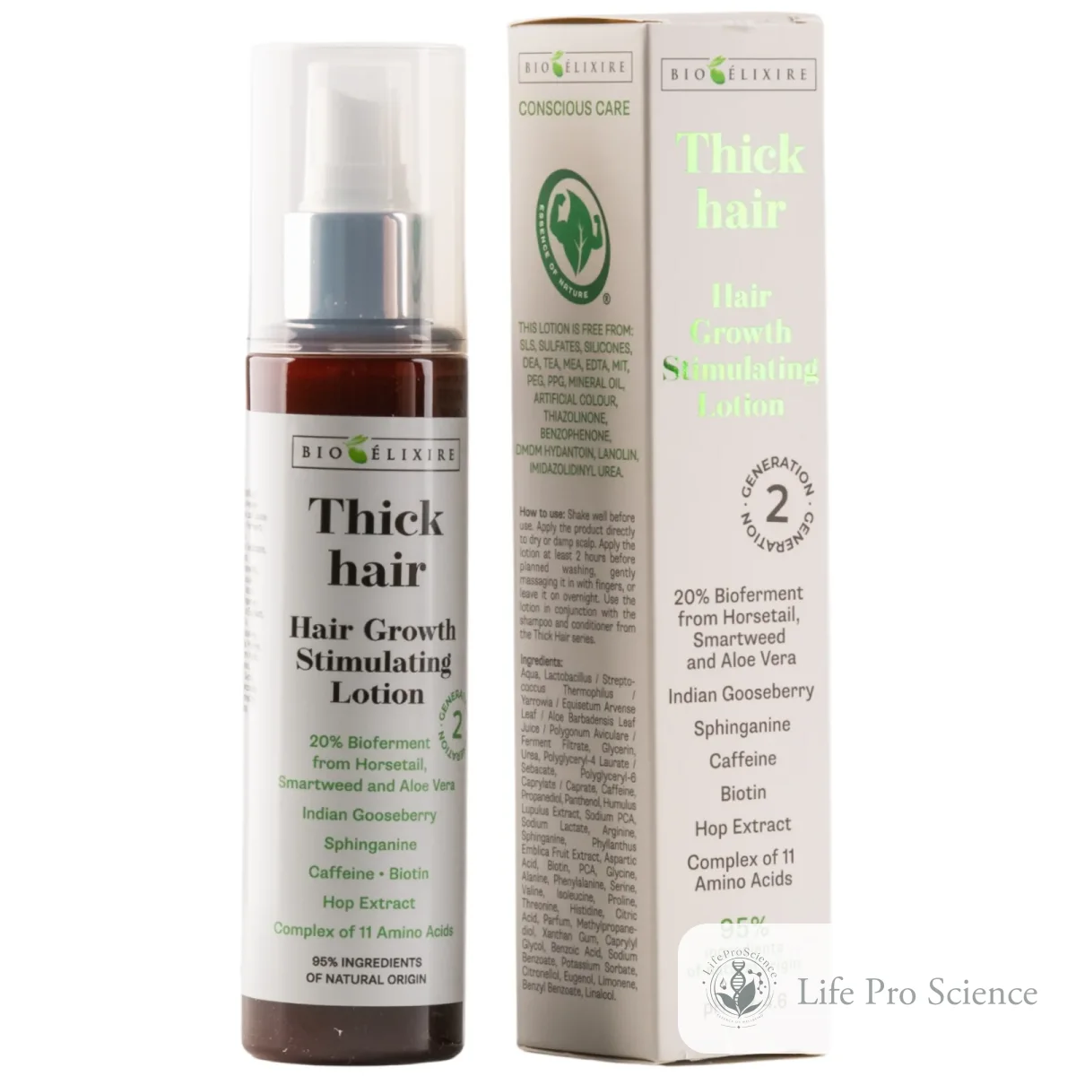 Bioelixire Lotion with 20% Bioferment, for Hair Growth, Silicone- and SLS-Free, 150ml - Vegan Certified