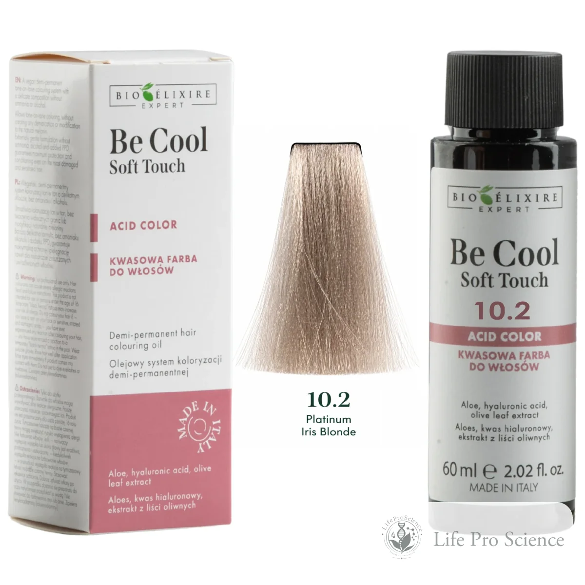 Bioelixire Expert Be Cool Soft Touch Semi-Permanent Hair Color 10.2 Iridescent Platinum Blonde, 60ml