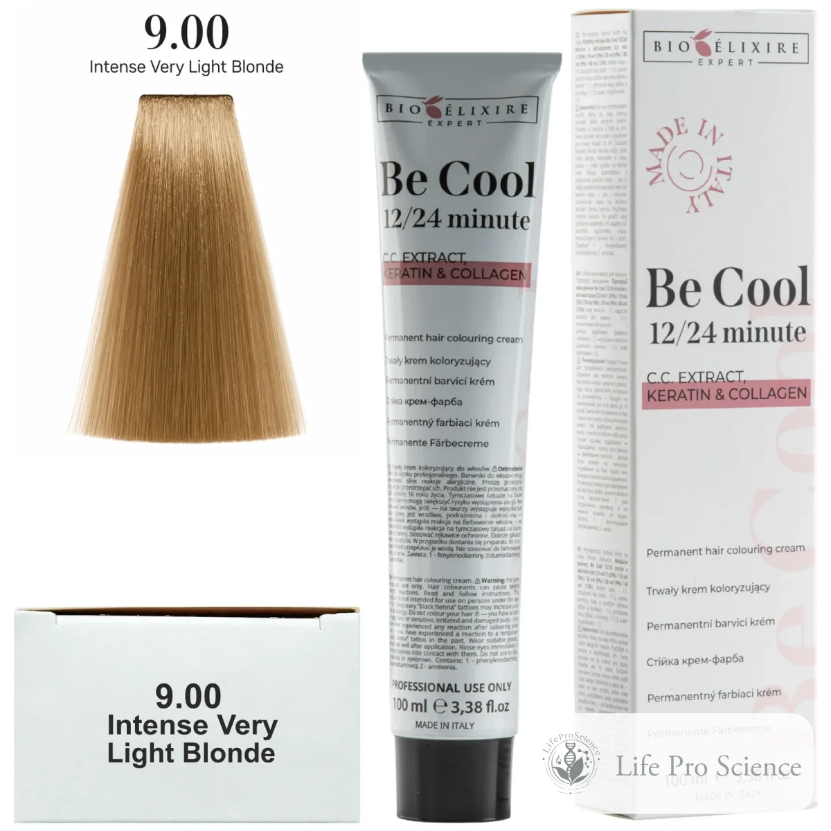 Bioelixire Expert Be Cool Permanent Hair Color 9.00 Intense Very Light Blonde, 100ml