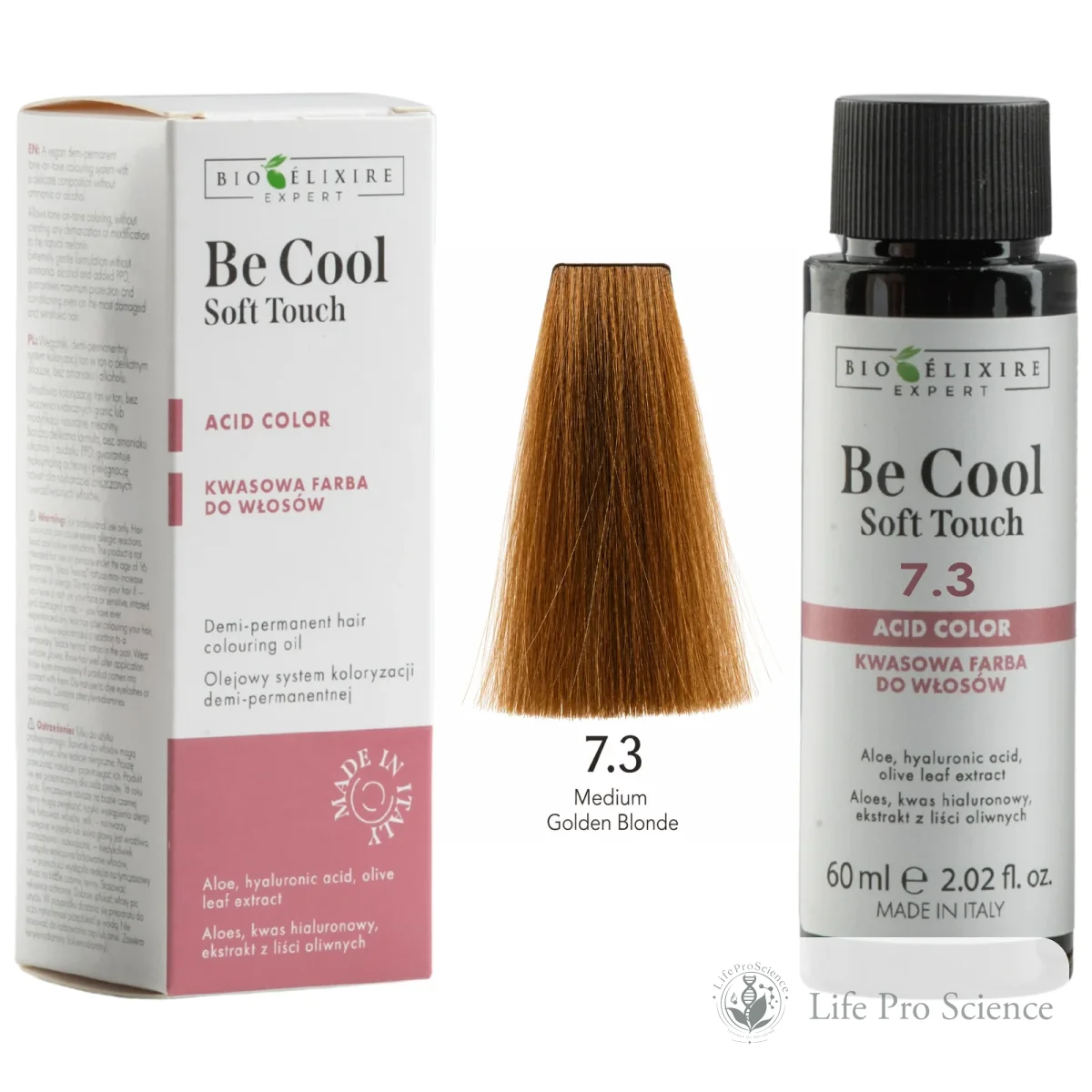 Bioelixire Expert Be Cool Soft Touch Semi-Permanent Hair Color 7.3 Golden Medium Blonde, 60ml