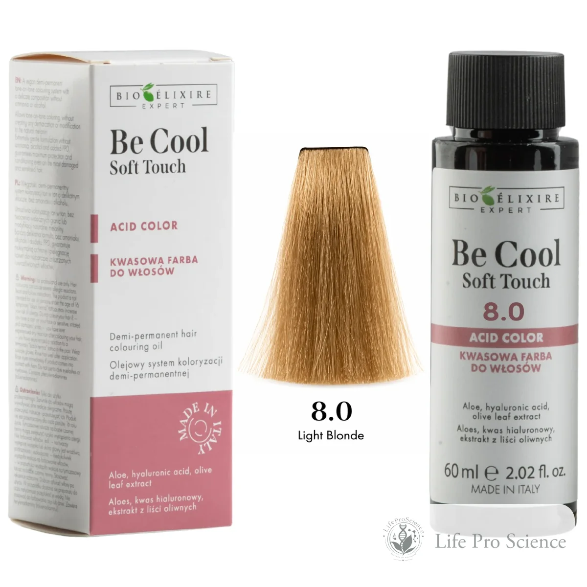 Bioelixire Expert Be Cool Soft Touch Semi-Permanent Hair Color 8.0 Light Blonde, 60ml