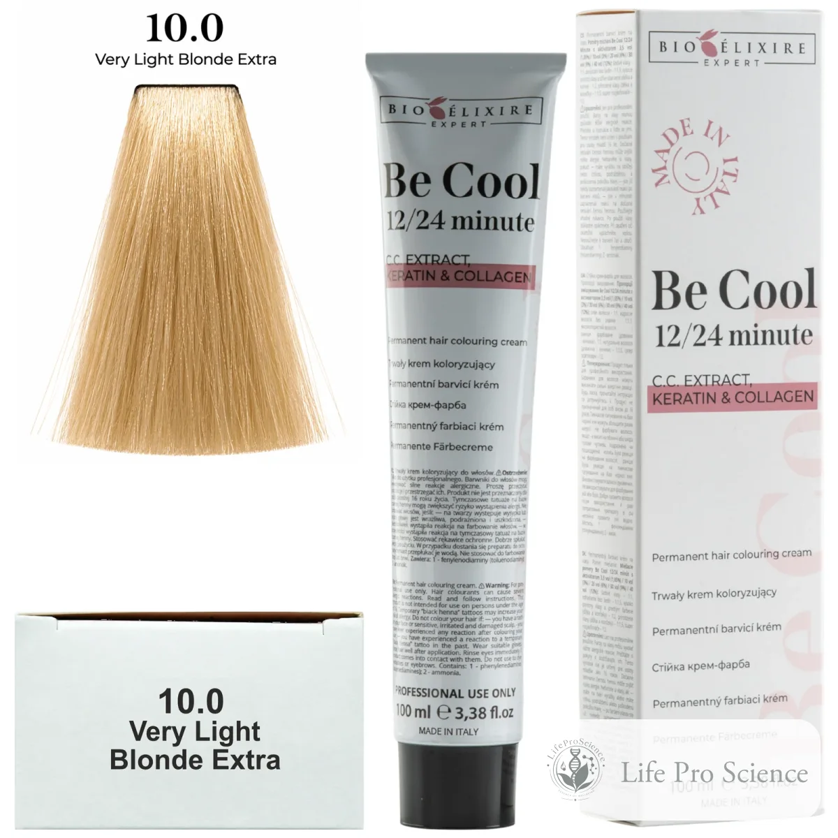 Bioelixire Expert Be Cool Permanent Hair Color 10.0 Extra Very Light Blonde, 100ml
