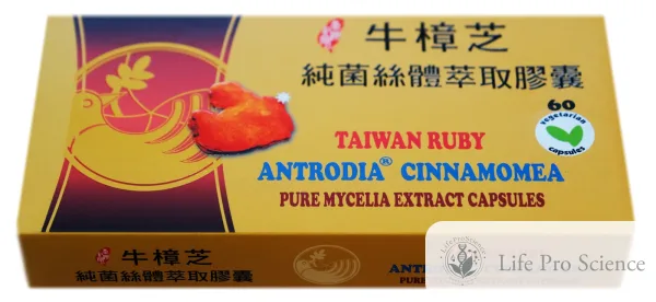 Taiwan Ruby Antrodia Cinnamomea Pure Mycelia Extract Capsules, 60 capsule