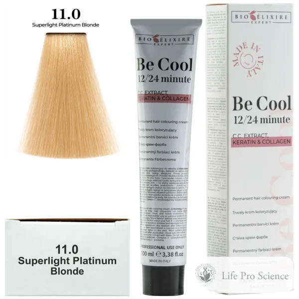 Bioelixire Expert Vopsea de păr pentru colorare permanentă Be Cool 11.0 Blond platinat superdeschis, 100ml