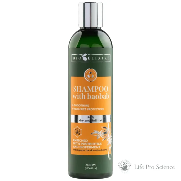 Bioelixire Baobab Shampoo for dry, dull hair, 300ml - vegan certified