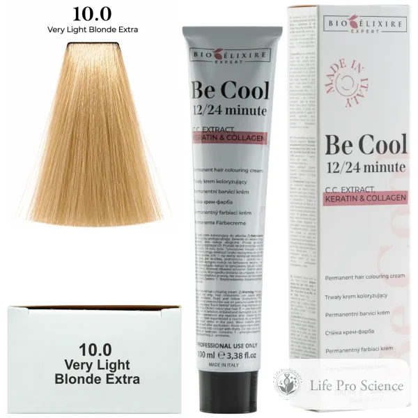 Bioelixire Expert Vopsea de păr pentru colorare permanentă Be Cool 10.0 Blond foarte deschis extra, 100ml