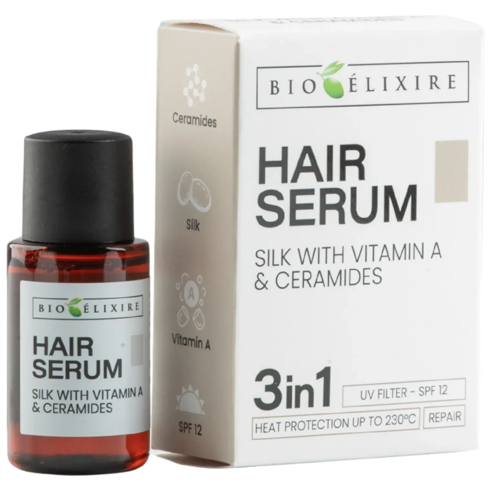 Bioelixire Serum cu mătase, vitamina A, ceramide și SPF 12, 20ml