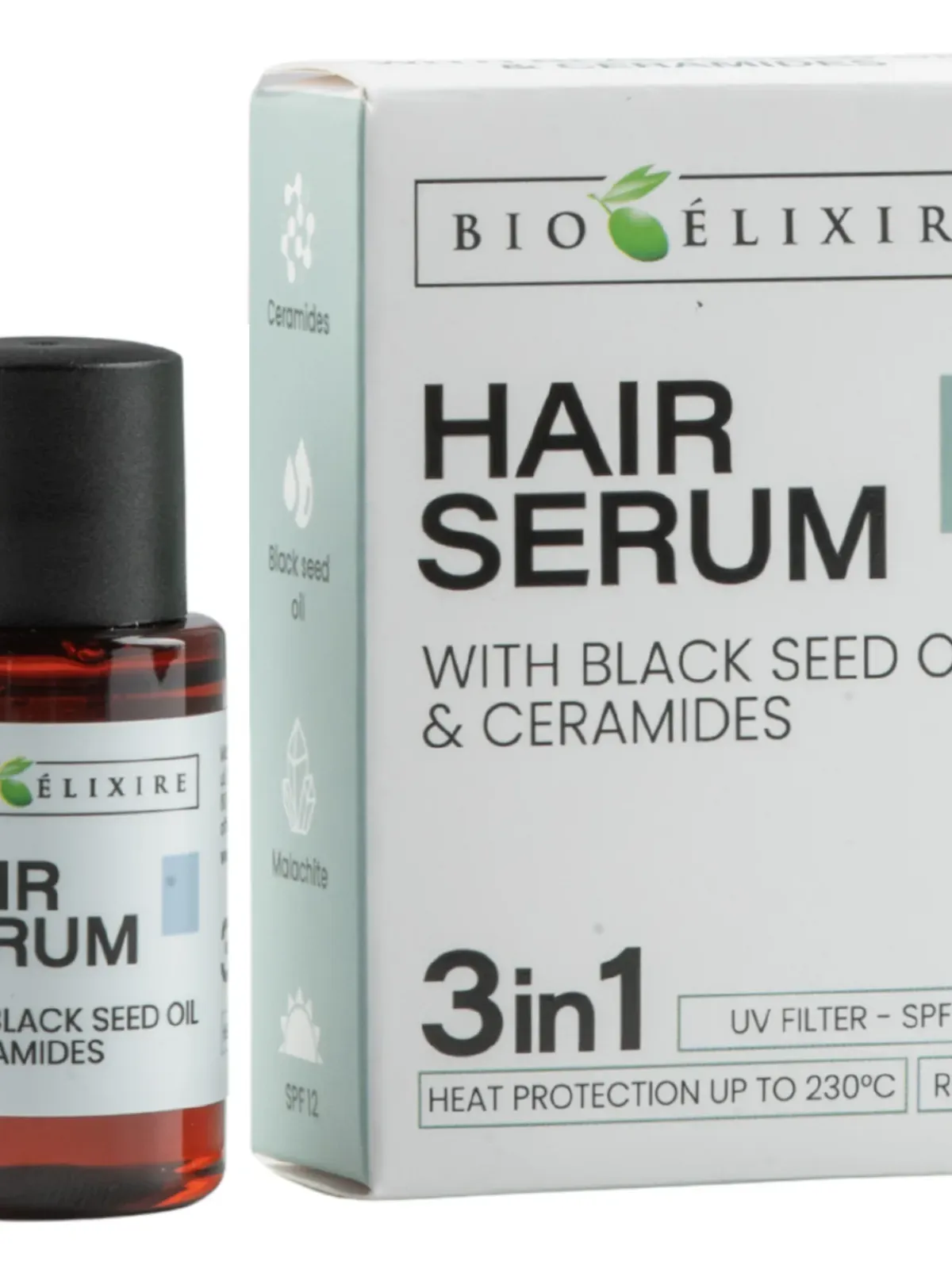 Bioelixire Serum cu ulei de chimen negru, ceramide, malachit și SPF 12, 20ml