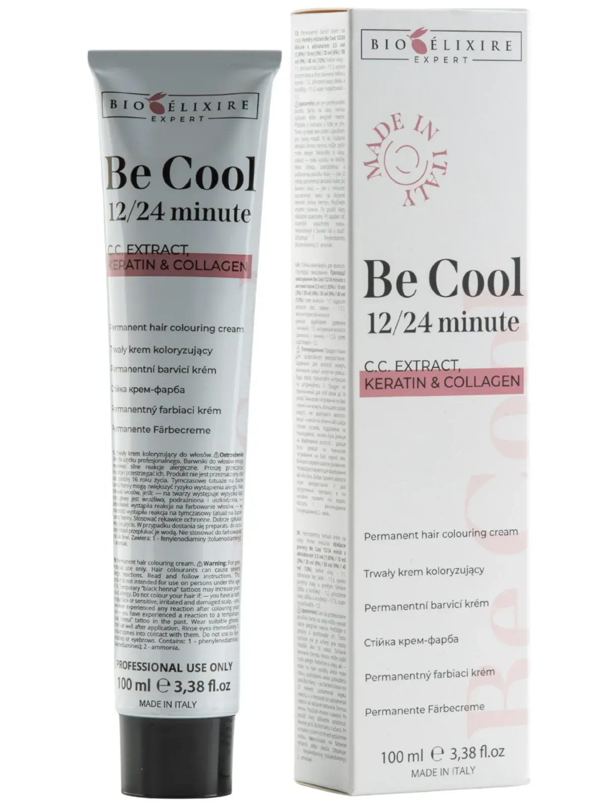 Bioelixire Expert Vopsea de păr pentru colorare permanentă Be Cool 11.13 Blond platinat superdeschis cenușiu auriu, 100ml