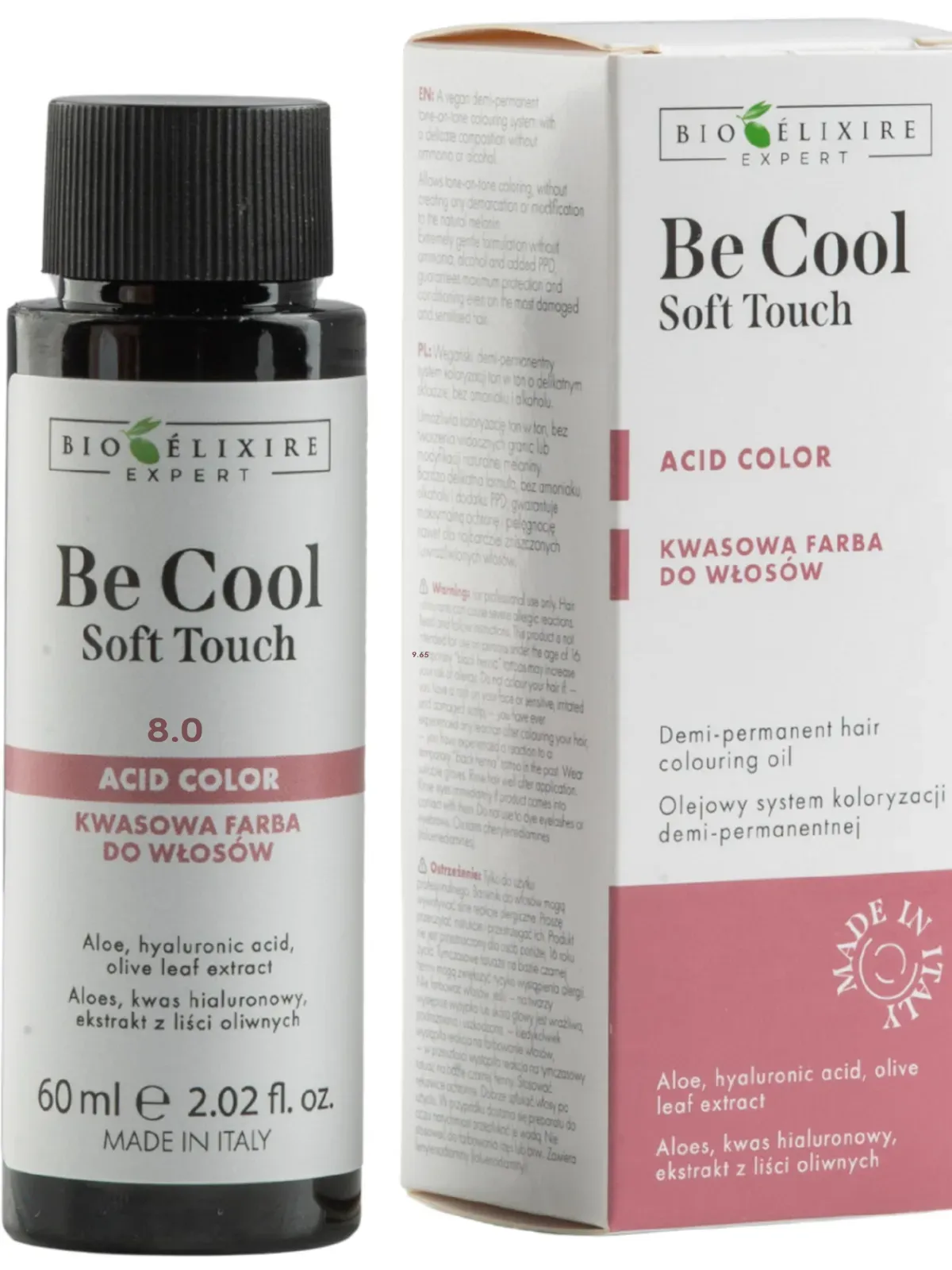Bioelixire Expert Vopsea de păr pentru colorare semi-permanentă Be Cool Soft Touch 8.0 Blond deschis, 60ml