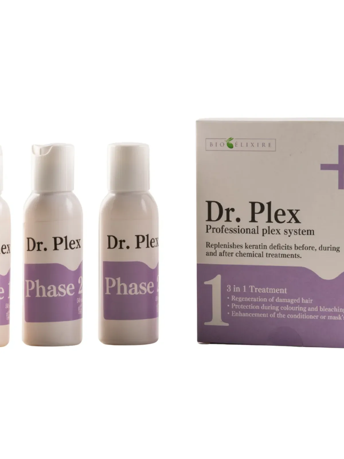 Dr. Plex Tratament profesional pentru reconstrucție capilară: Faza 1 și Faza 2, 3 x 50ml