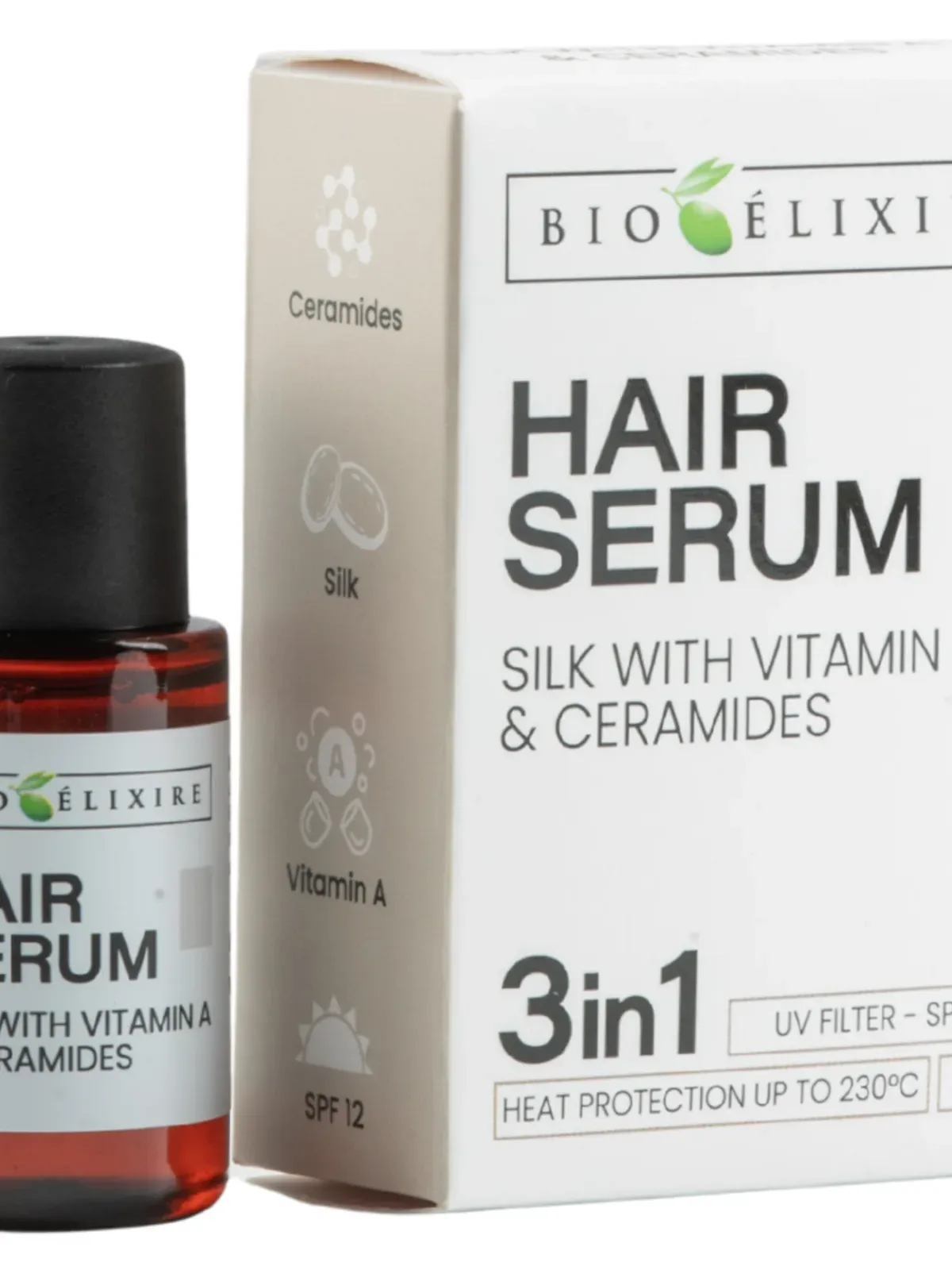 Bioelixire Serum cu mătase, vitamina A, ceramide și SPF 12, 20ml