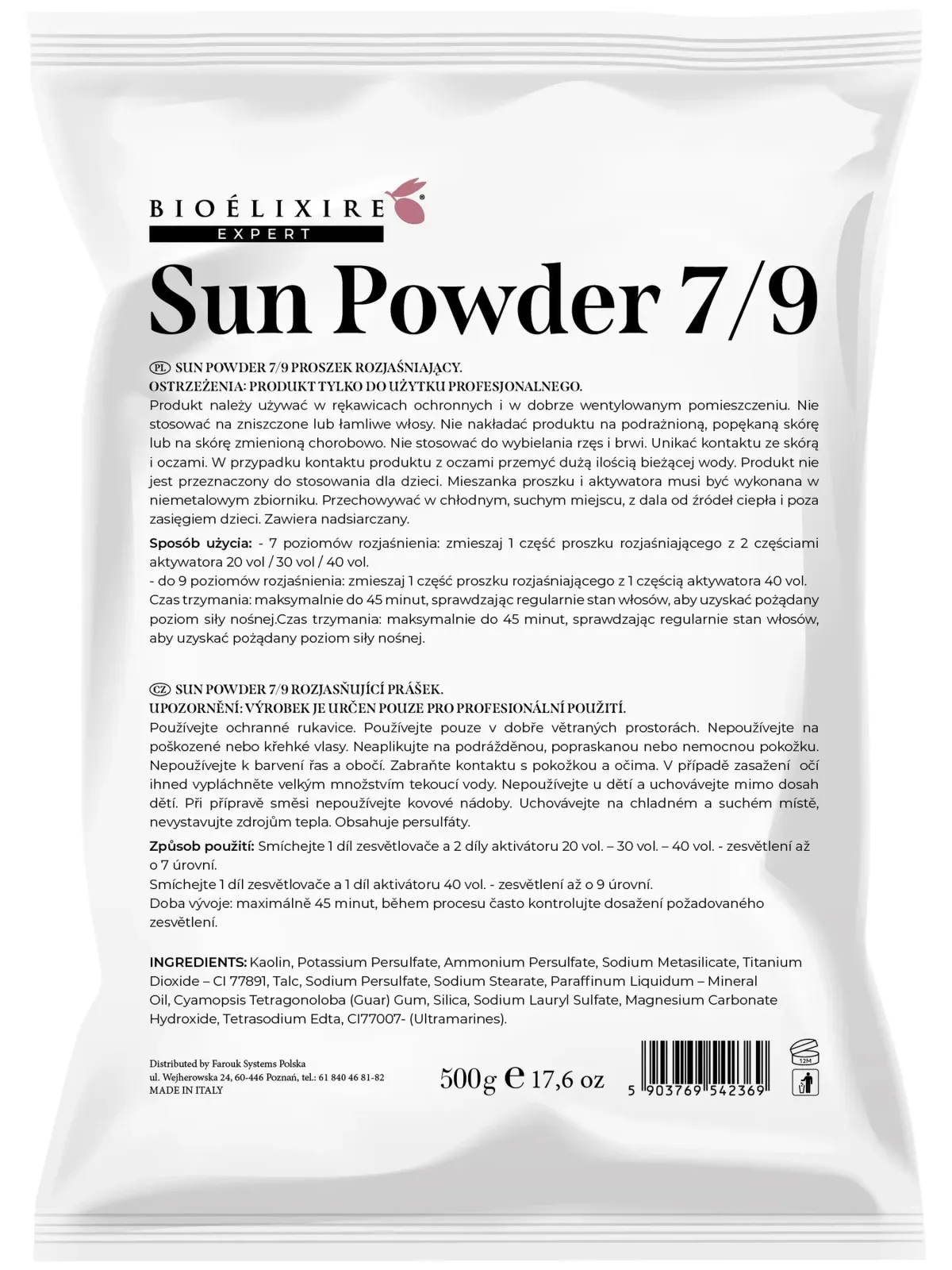 Bioelixire Expert Pudră decolorantă Plex 9+, fără amoniac, 500g