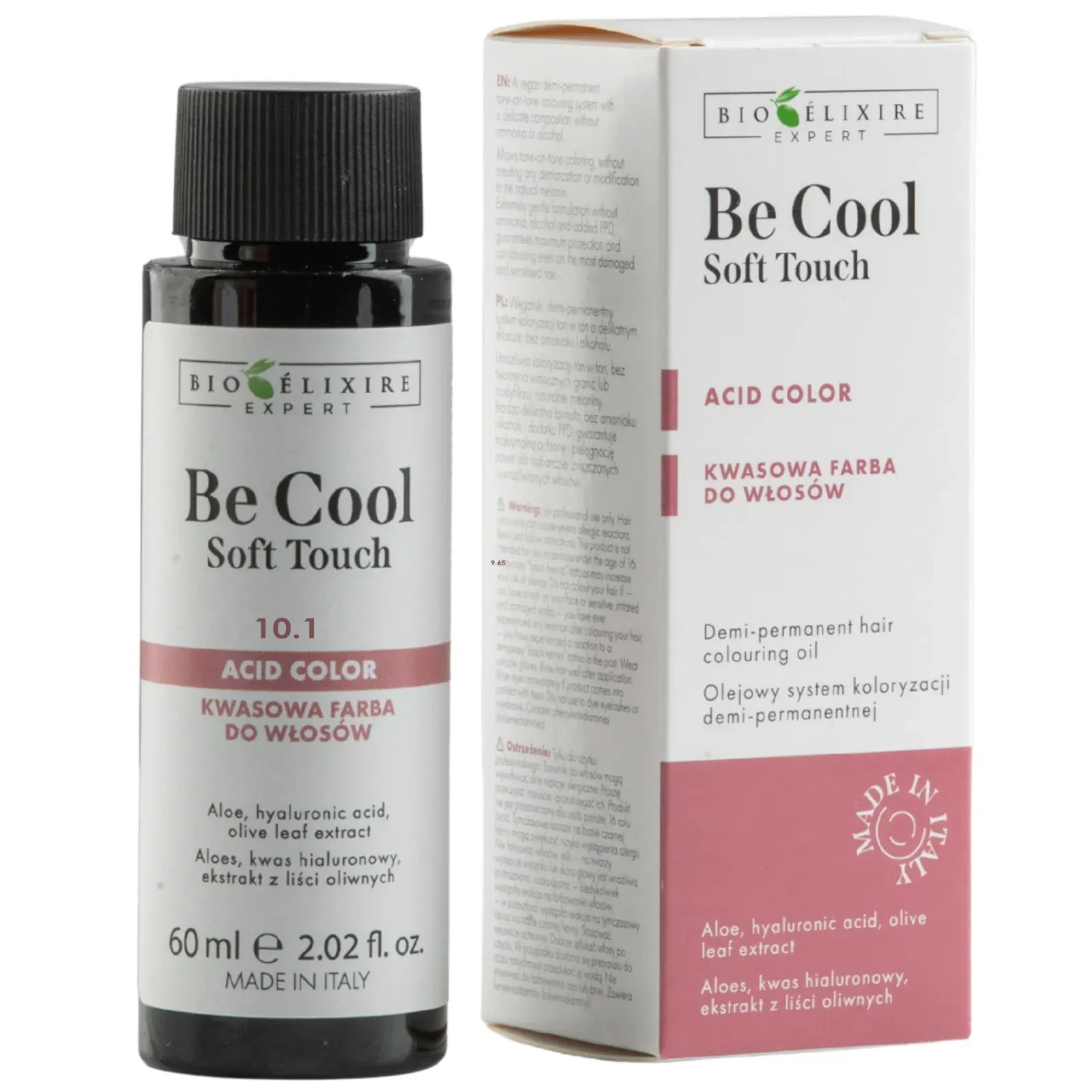 Bioelixire Expert Vopsea de păr pentru colorare semi-permanentă Be Cool Soft Touch 10.1 Blond platinat cenușiu, 60ml